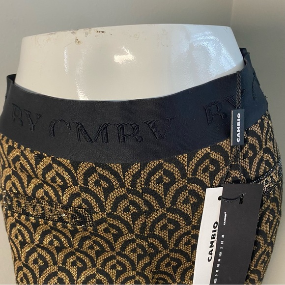 CAMBIO Faith patterned lurex trousers Patterned Black and Gold Women's Pants S2 - Picture 4 of 16